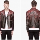 Paul Smith Gradient Rose Leather Biker Jacket