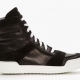 Balmain Black Leather & Suede High-Top Sneakers